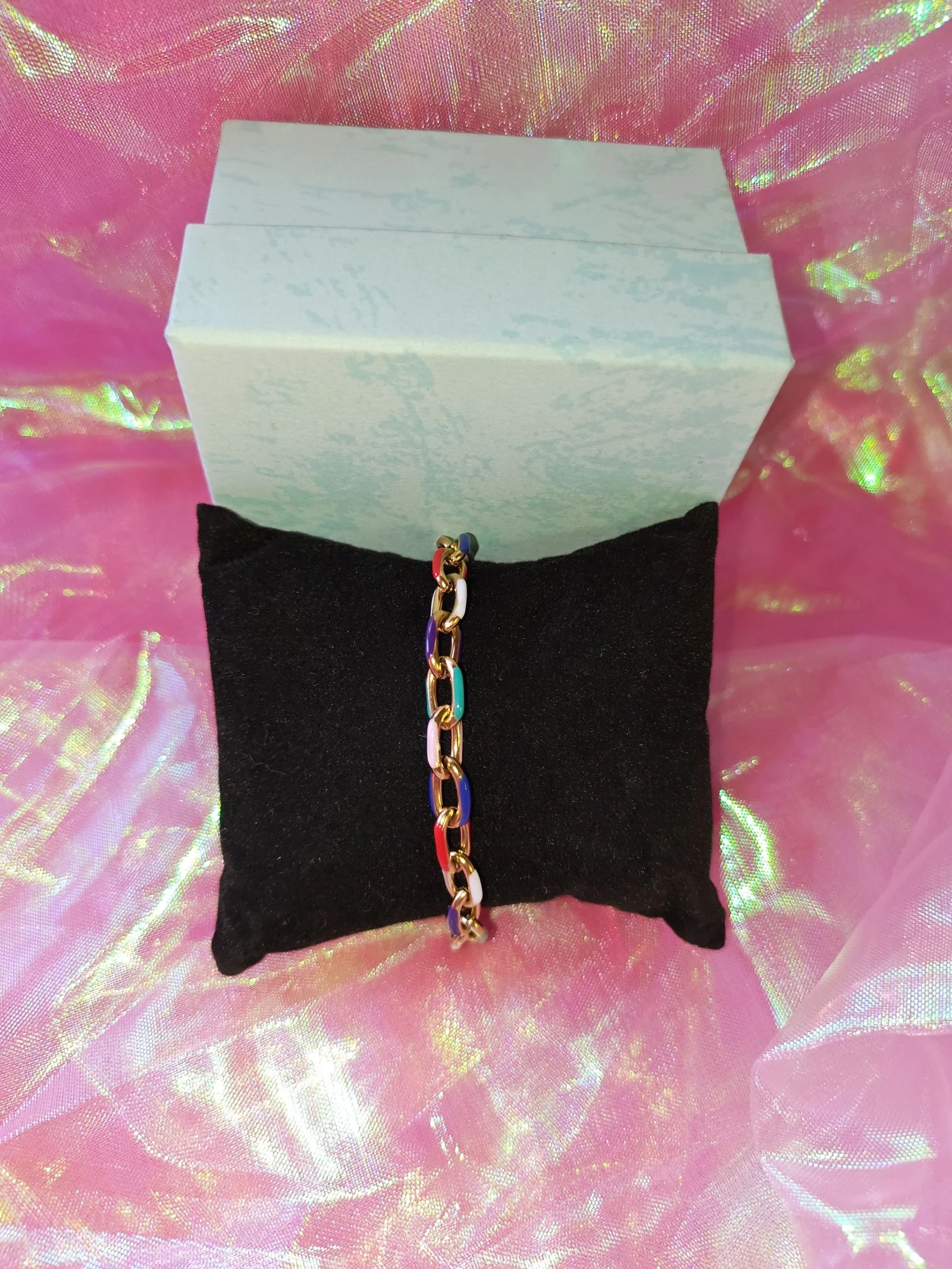 Pulsera eslabones multicolor 